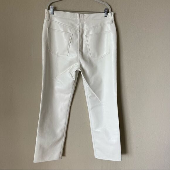 NWT Agolde Recycled Leather 90's White Pants Pinch Waist Straight Leg Size 10 - Picture 10 of 14